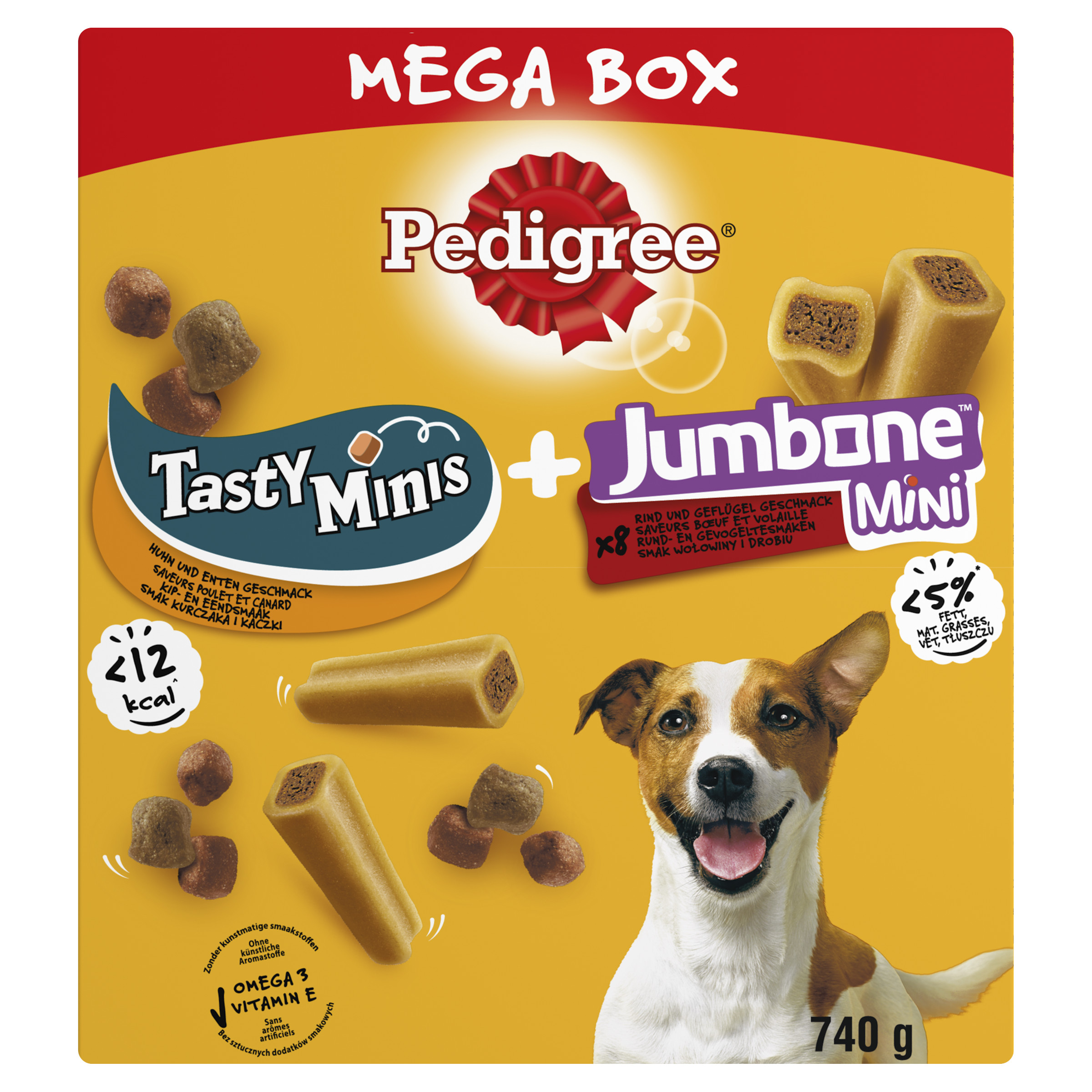 Pedigree Megabox Tasty Bites + Jumbone 740g hondensnacks