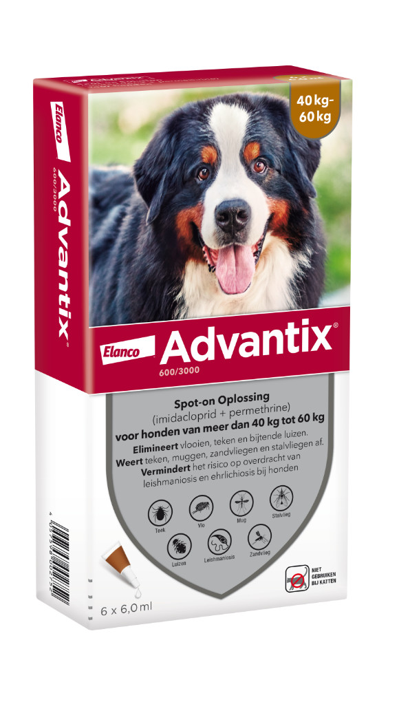 Advantix 600/3000 voor honden van 40 tot 60 kg