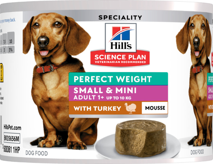 Hill's Adult Perfect Weight Small & Mini mousse met kalkoen natvoer hond