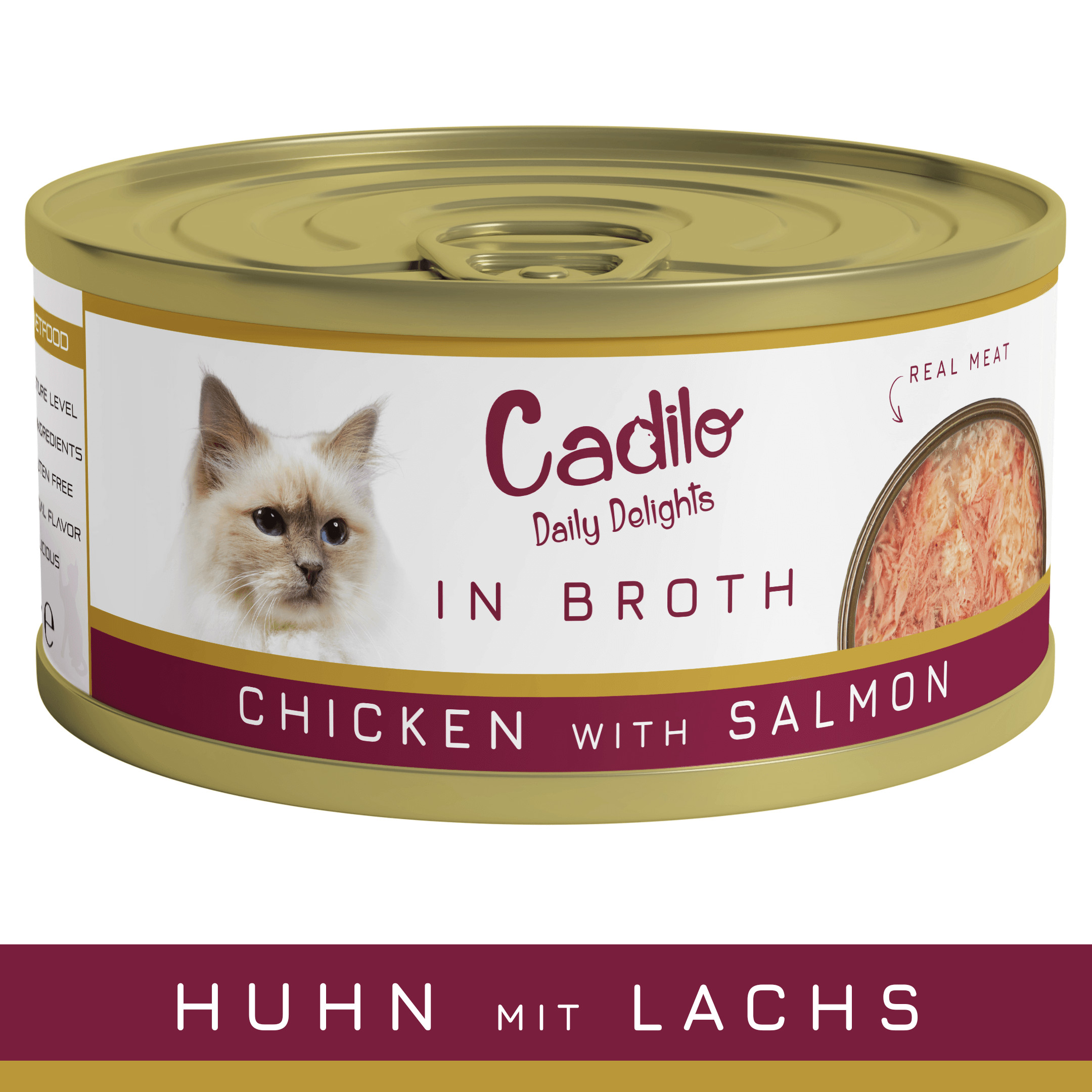 Cadilo kip met zalm in bouillon natvoer kat (70 g)