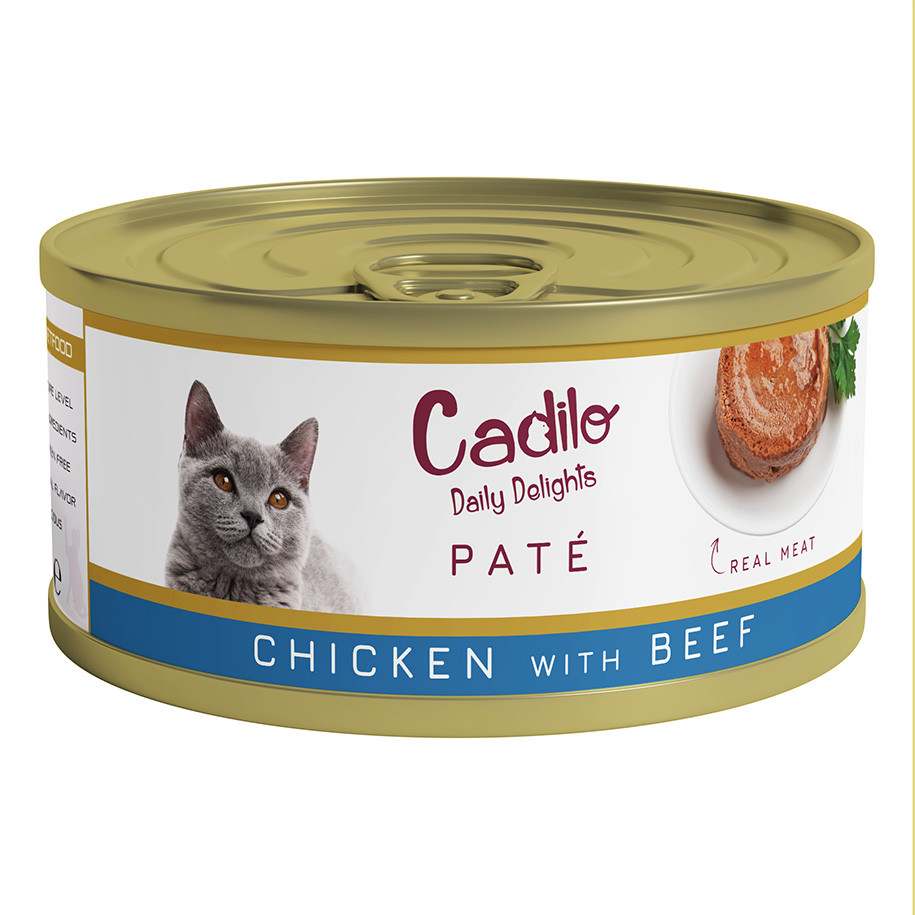 Cadilo Daily Delights - kyckling med nötkött paté - våtfoder katt (70 g)