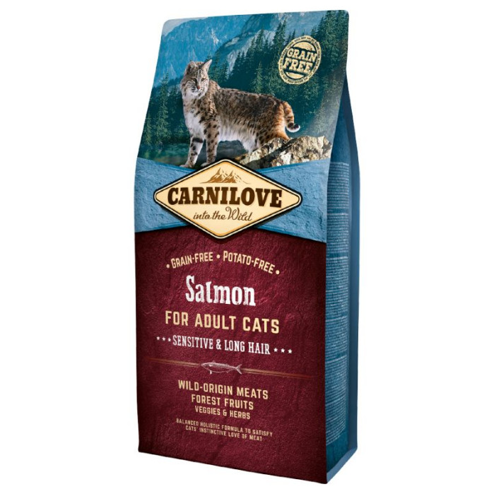 Carnilove Sensitive & Long Hair zalm kattenvoer