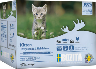 Bozita Kitten met vlees & vis in saus multipack natvoer kat