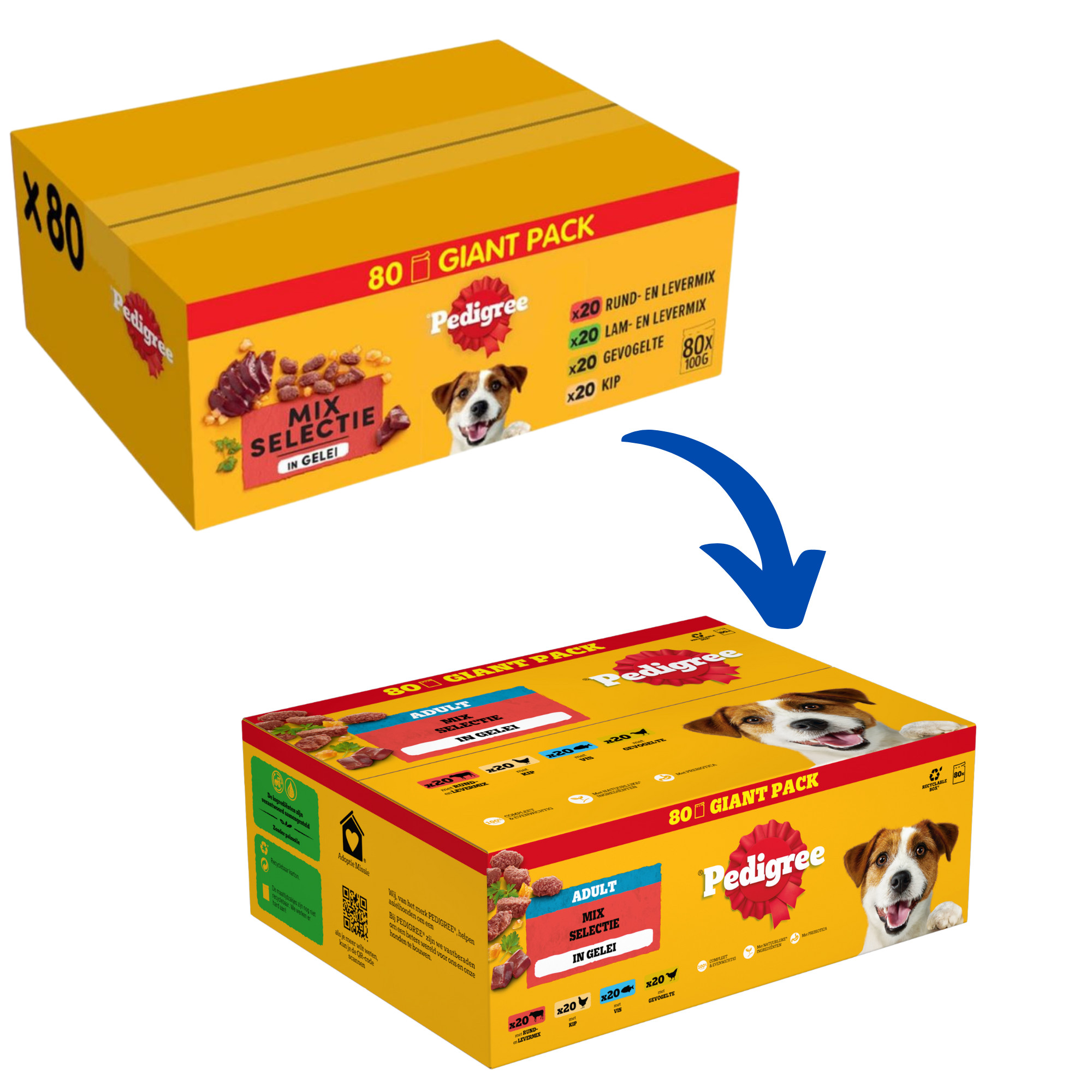 Pedigree Adult Selection in gelei multipack  natvoer hond  (100g)